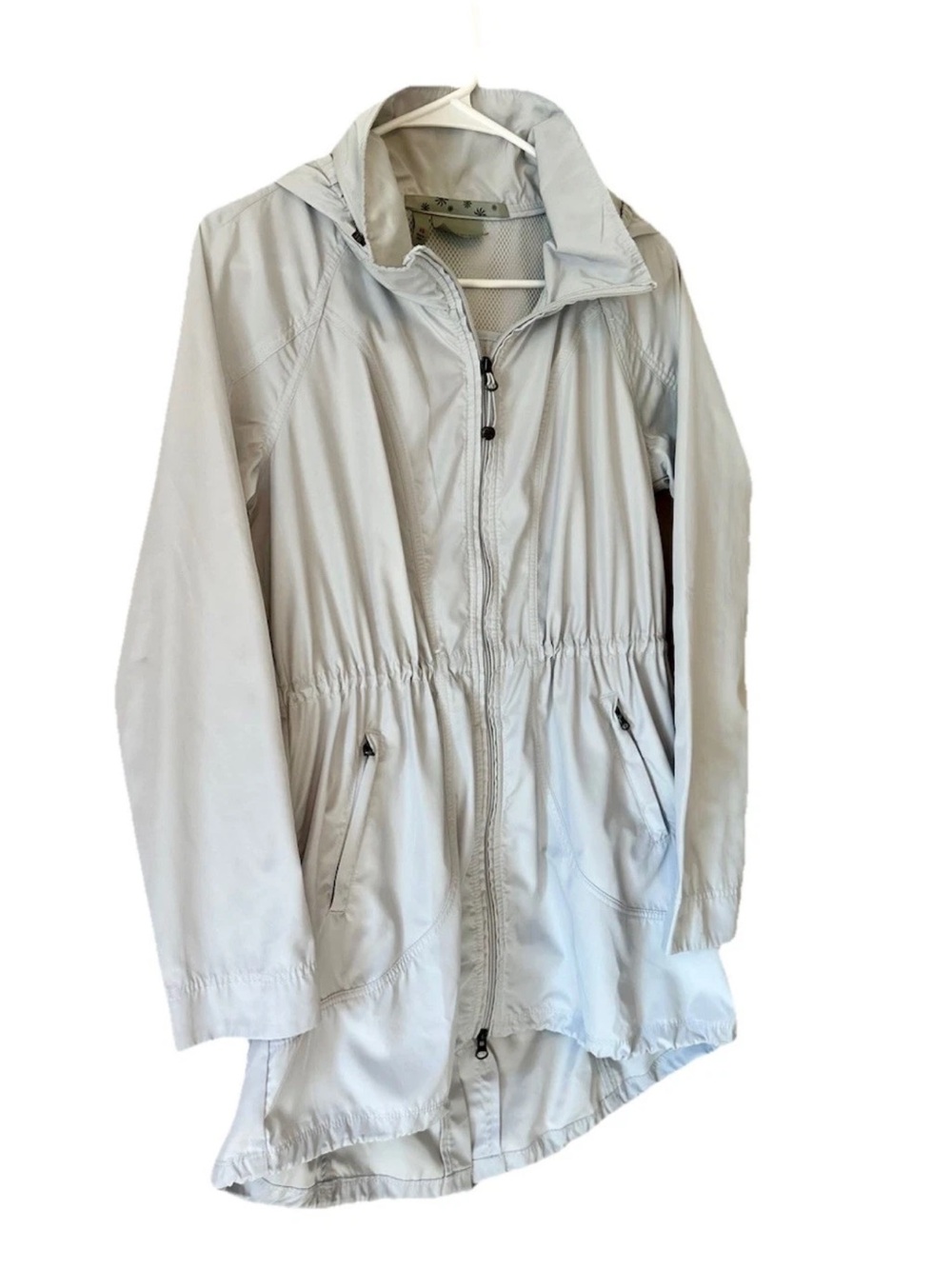 Athleta Light Gray Zip-Front Utility Anorak Rain Jacket Size XS - Picture 3 of 12